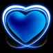 Coeur n�on bleu et halo