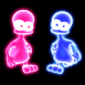 Extra-terrestre n�on rose et bleu