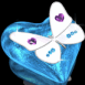 Papillon pos� sur un coeur bleu
