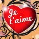 Je t'aime Coeur motifs v�g�taux orange