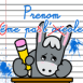 Petit �ne gris "Aime pas l'�cole"