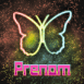 Papillon n�on arc-en-ciel
