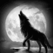 Loup � la pleine lune