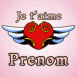 Coeur ail� "Je t'aime"