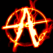 Symbole anarchiste enflamm� 