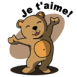 Nounours avec mention "Je t'aime"