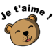 Nounours avec mention "Je t'aime" (t�te)