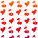 Motif "Coeurs et cerises" fond blanc
