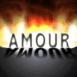 Texte "Amour" en flammes